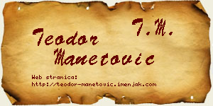 Teodor Manetović vizit kartica